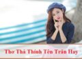 Những bài thơ thả thính tên Trân tuyệt hay